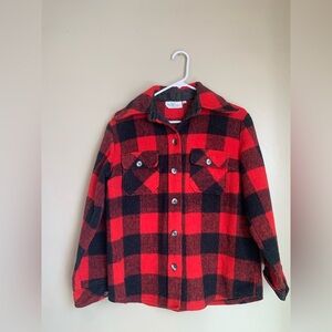 Vintage sears buffalo plaid flannel button up shirt
JR bazaar wool blend